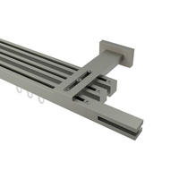 GARDINENSTANGE INNENLAUF Quadline (Multi) Diapo 240 cm (geteilt in 2 x 120 cm), 3-läufig, 20x20 mm Satin-Silber - Silberfarben, Metall (240cm) - INTERDECO