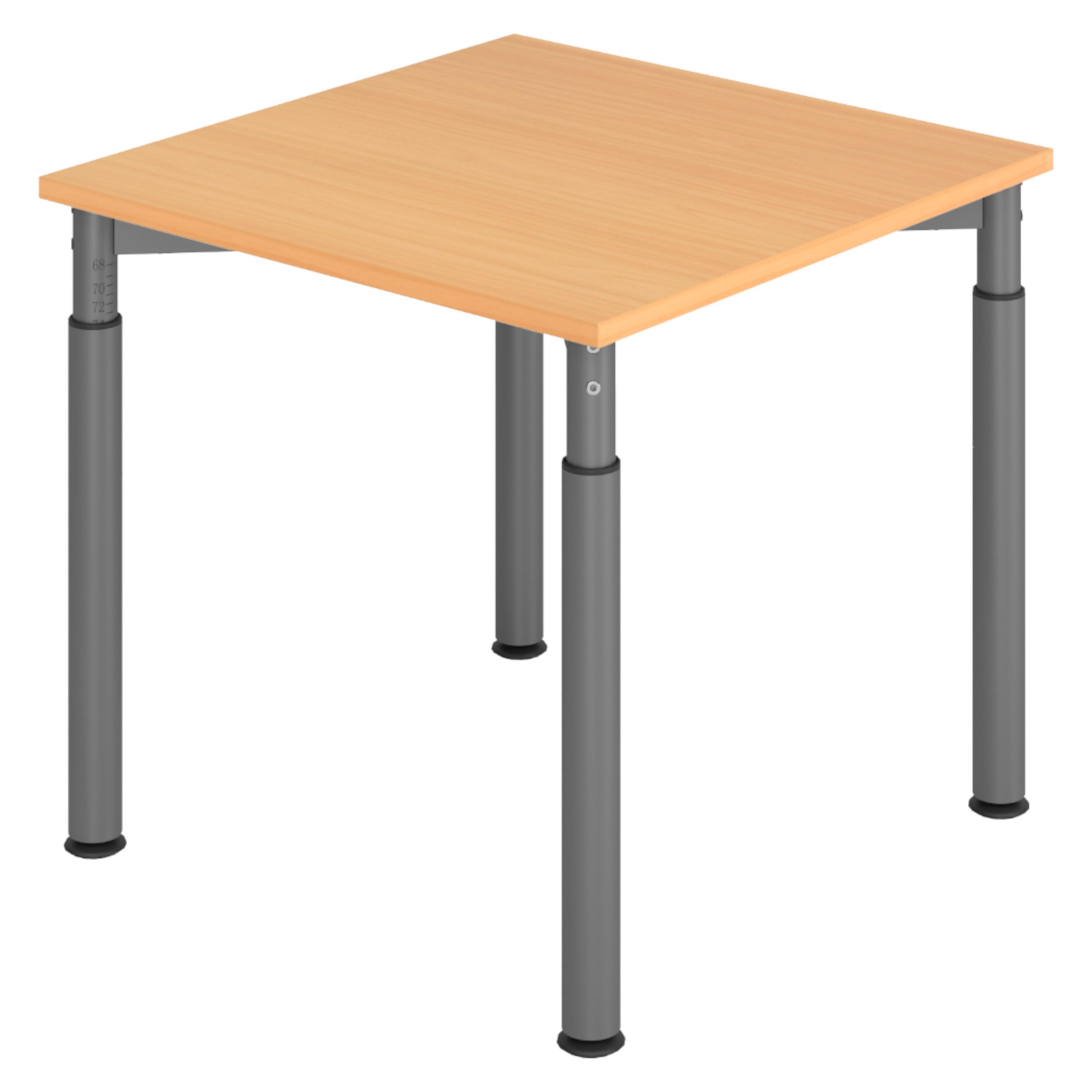 SCHREIBTISCH Serie-Y 80/80/74 cm in Buchefarben/Graphitfarben - Buchefarben/Graphitfarben, Holzwerkstoff (80/80/74cm) - bümö