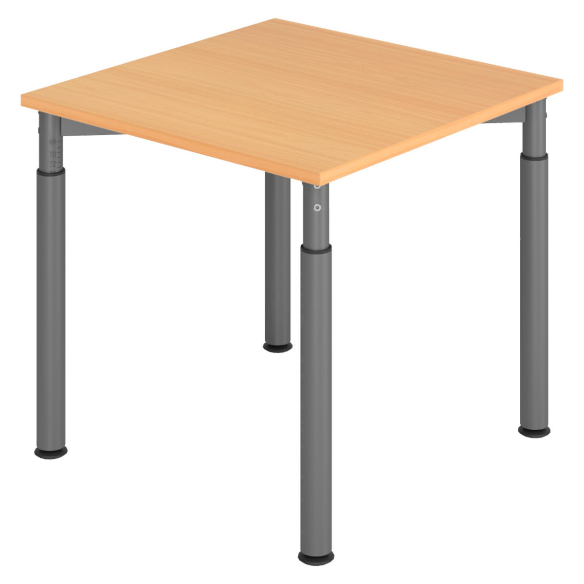 SCHREIBTISCH Serie-Y 80/80/74 cm in Buchefarben/Graphitfarben - Buchefarben/Graphitfarben, Holzwerkstoff (80/80/74cm) - bümö