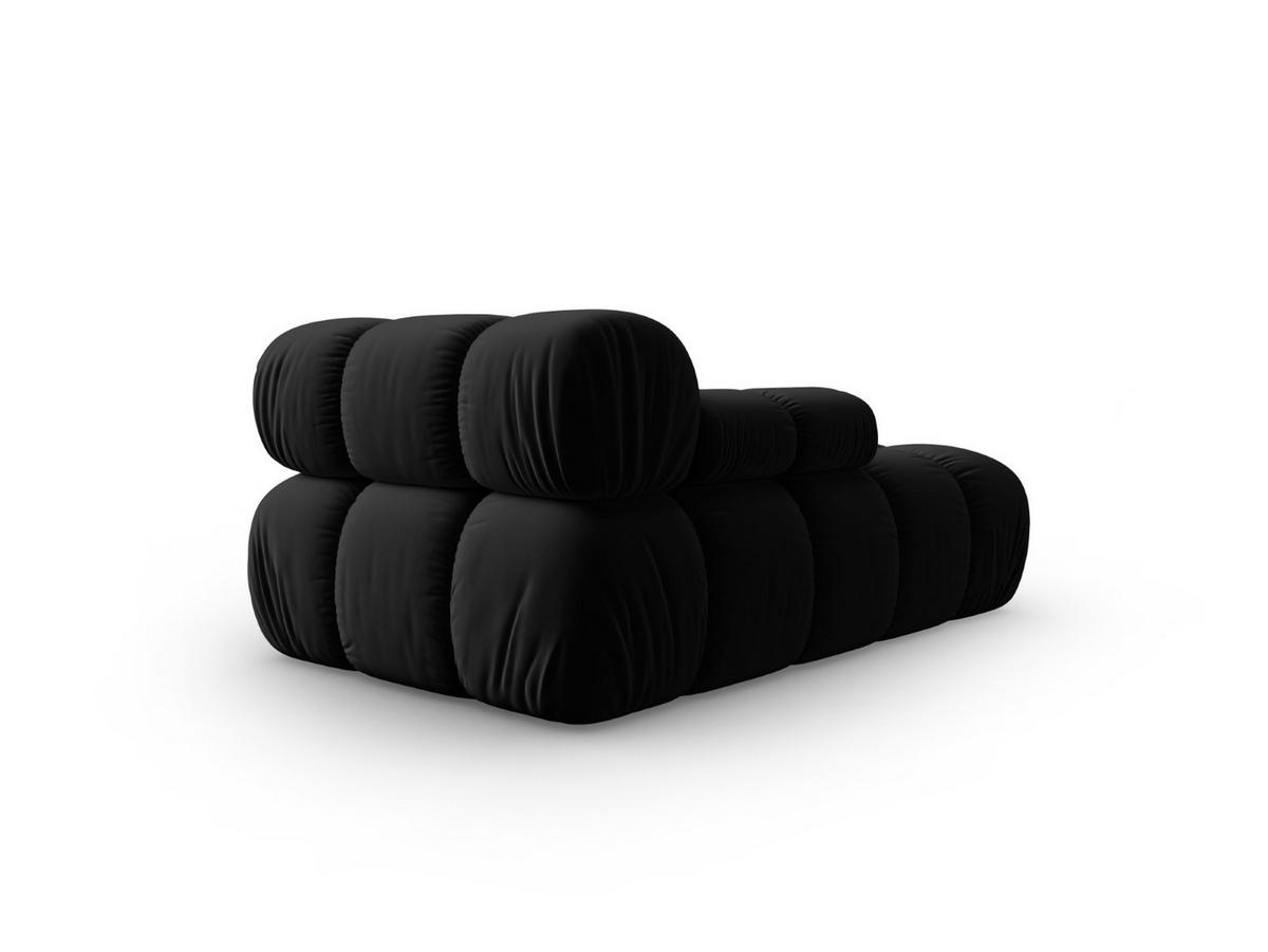 CHAISELONGUE links Bellis aus Samt schwarz - Schwarz, Textil (97/62/157cm) - Micadoni