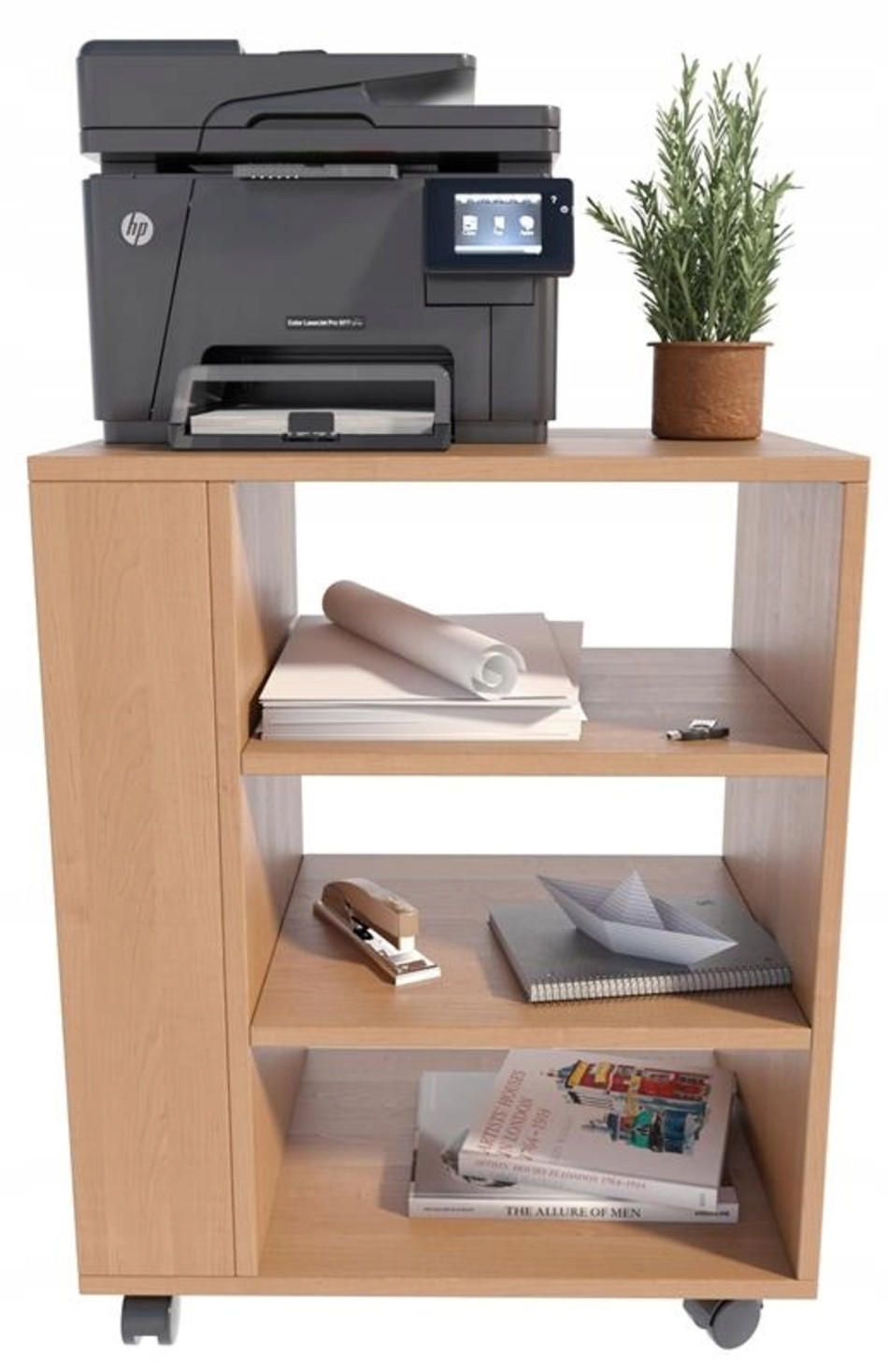 DRUCKERTISCH Erle 60/40/74 cm mit Rollen - Erlefarben, Holzwerkstoff (60/74/40cm) - Matkam Möbel