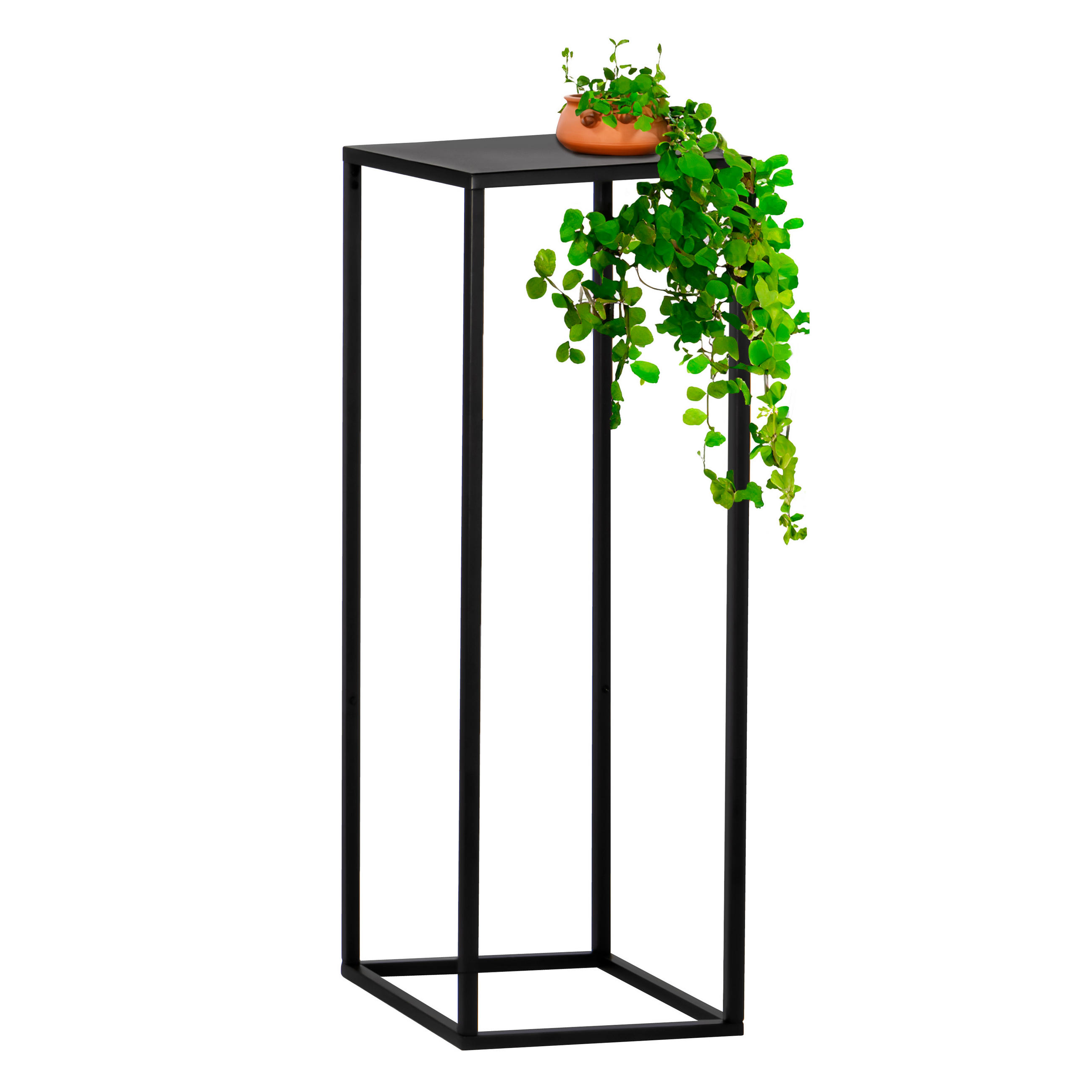 BLUMENHOCKER, Metall, schwarz - Schwarz, Metall (30/30/90cm) - bremermann