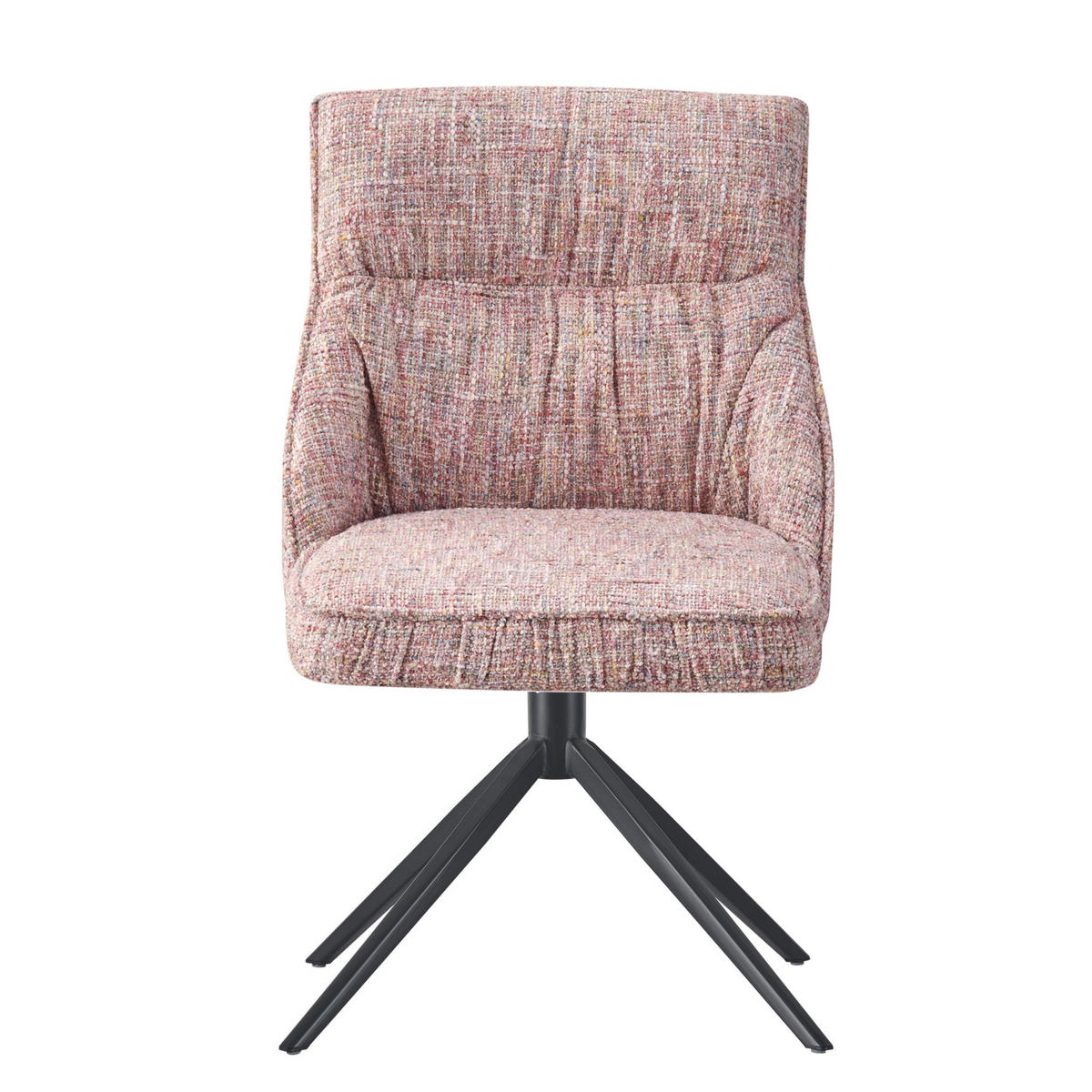ESSZIMMERSTUHL MIRELA 2er-Set - Hellrosa/Schwarz, Textil/Metall (49/84/62cm) - DUBI Möbel