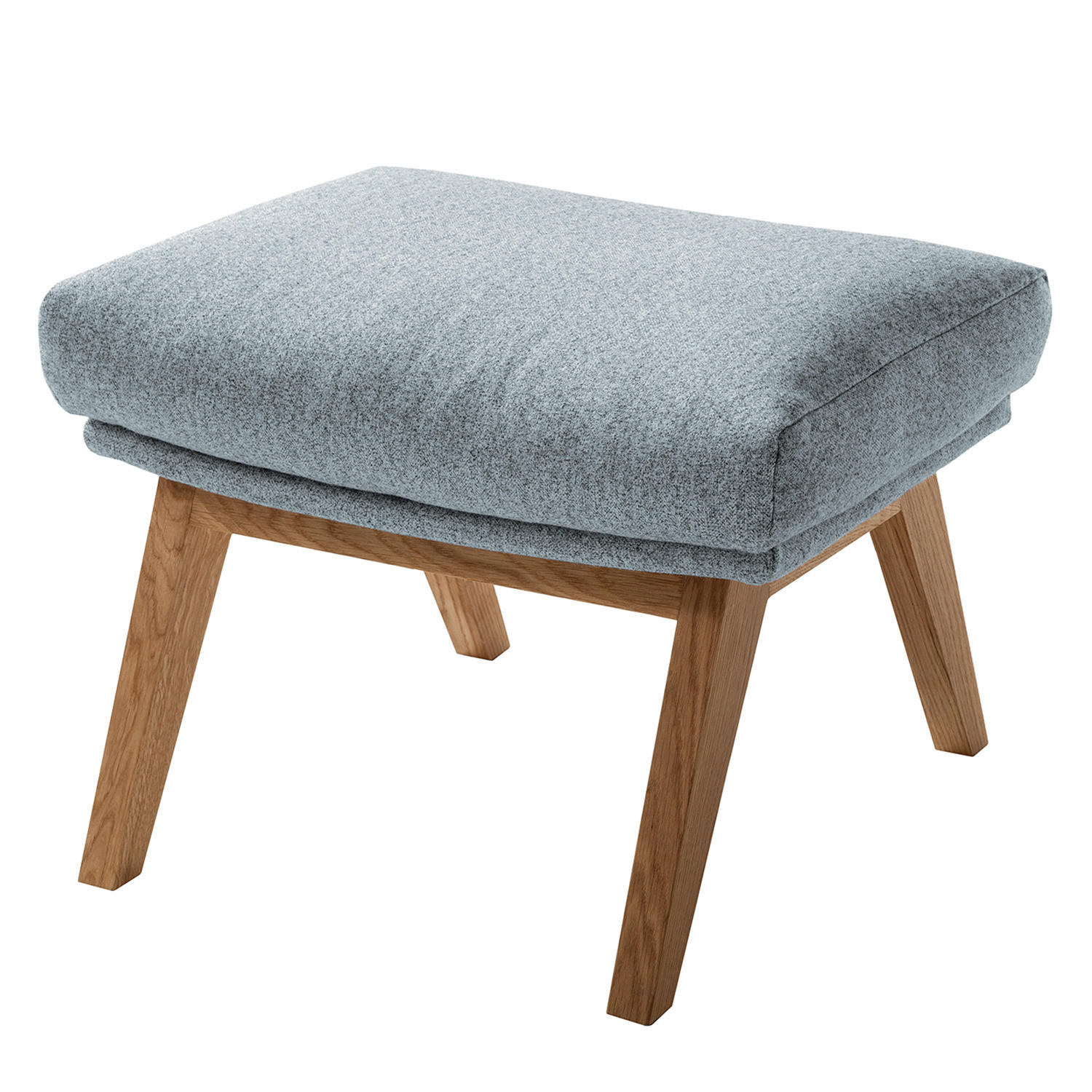 POLSTERHOCKER - Eichefarben/Blaugrau, Eichenholz/Textil (54/41/41cm) - home24