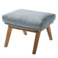 POLSTERHOCKER - Eichefarben/Blaugrau, Eichenholz/Textil (54/41/41cm) - home24