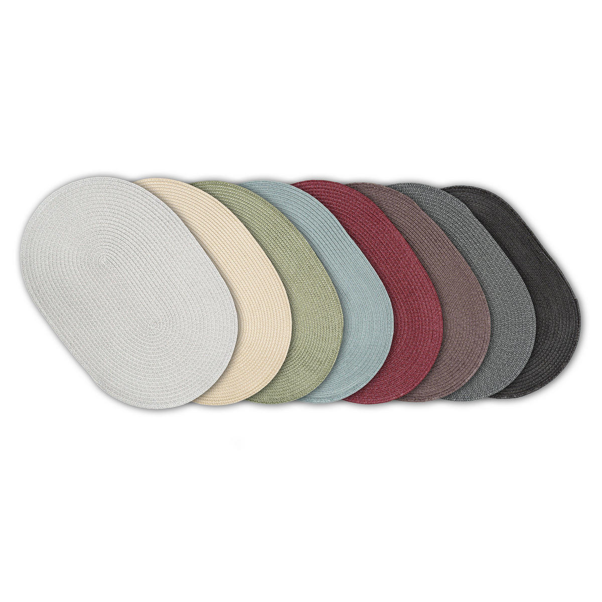 TISCHSET Oval, Kunstfaser, Taupe, 45 x 31 cm, 6652 - Beige, Kunststoff (45/31/1cm) - Continenta