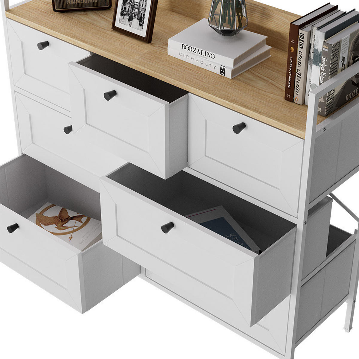 KOMMODE Belaro Weiß 98 x 85 cm mit 7 Schubladen - Weiß, Holzwerkstoff (98/85/30cm) - Vicco