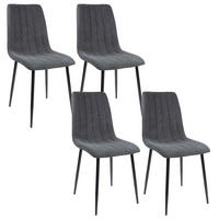 STUHL GARDA Stoffbezug Metallbeine 4er Set Anthrazit - Anthrazit, Textil/Metall (45/90/44cm) - Albatros