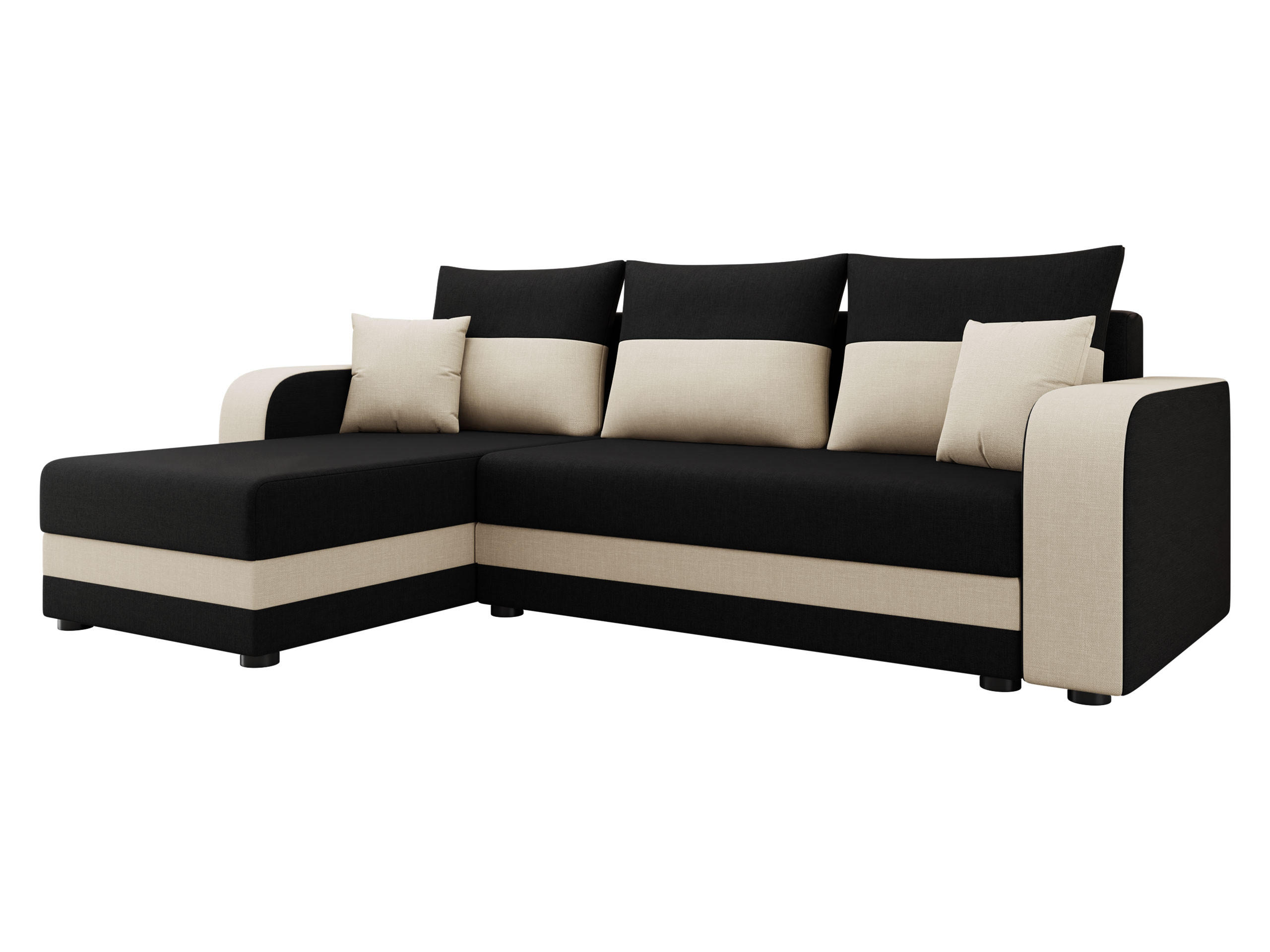 ECKSOFA Hewlet Bis - Schwarz, Holz/Kunststoff (237/139cm) - MIRJAN24