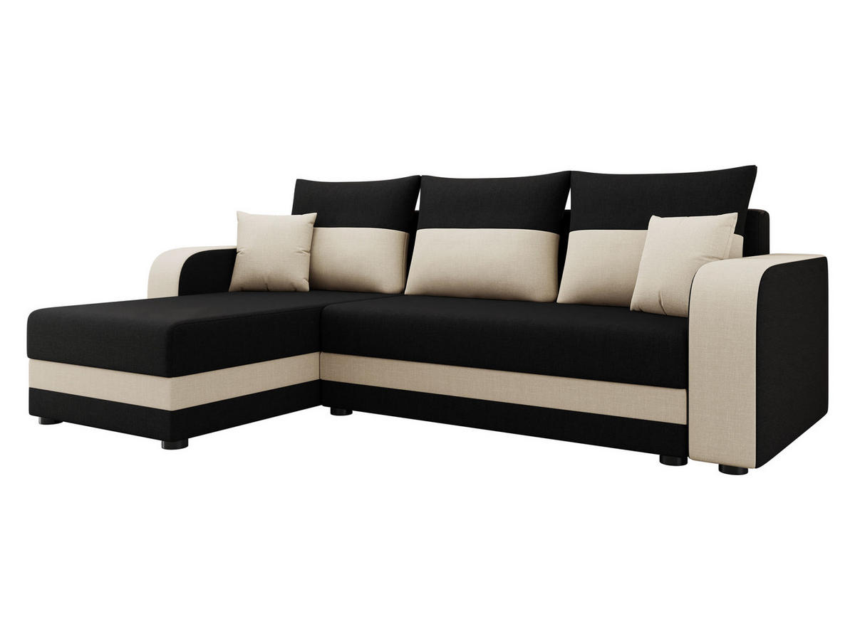 ECKSOFA Hewlet Bis - Schwarz, Holz/Kunststoff (237/139cm) - MIRJAN24