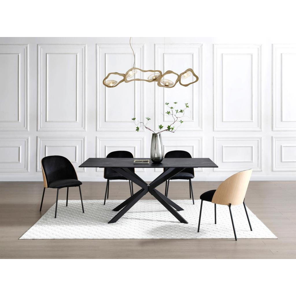 Thumbnail - Vente-Unique Stuhl-Set, Schwarz, Textil, 58.5x78x51 cm, Esszimmer, Stühle, Esszimmerstühle, Vierfußstühle