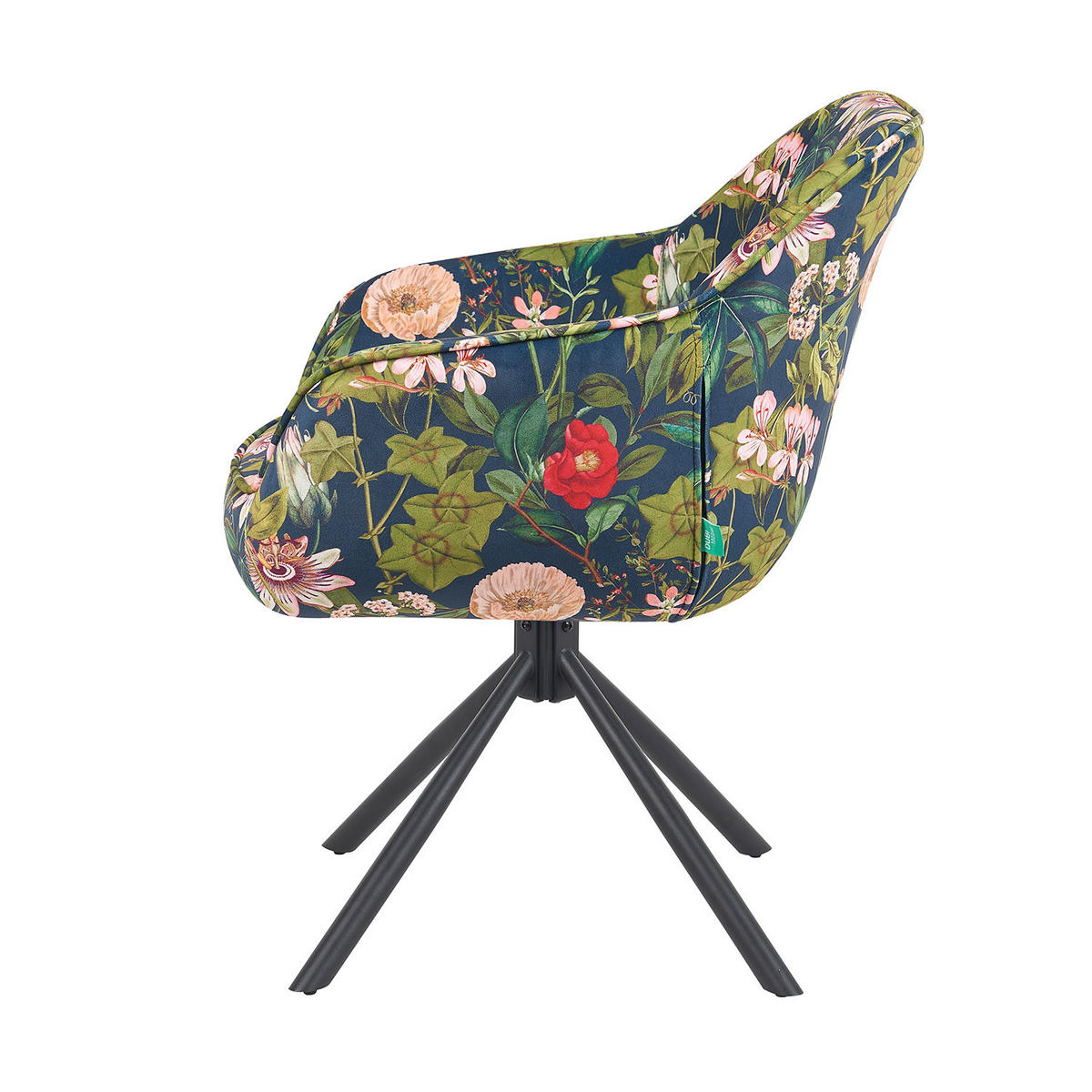 ARMLEHNSTUHL Mika-Maya 2er-Set - Multicolor/Schwarz, Textil/Metall (60/82/61cm) - DUBI Möbel