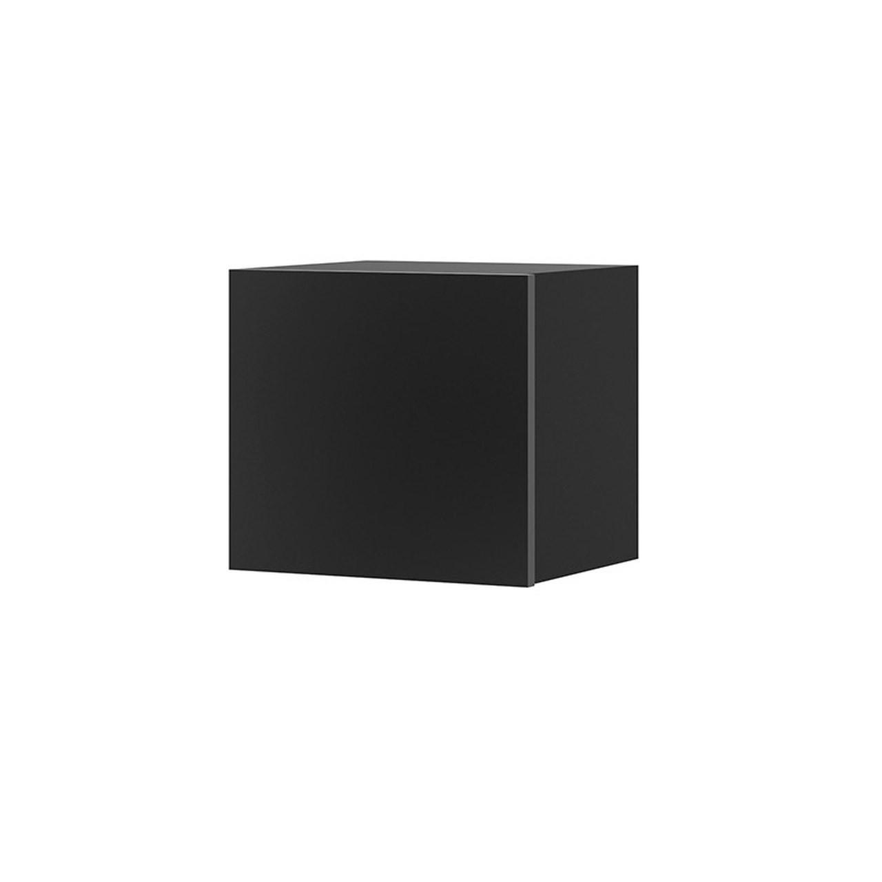 SCHRANK Bird Schwarz, Quadratischer Hängeschrank - Schwarz, Holzwerkstoff (34/34/32cm) - Bettso