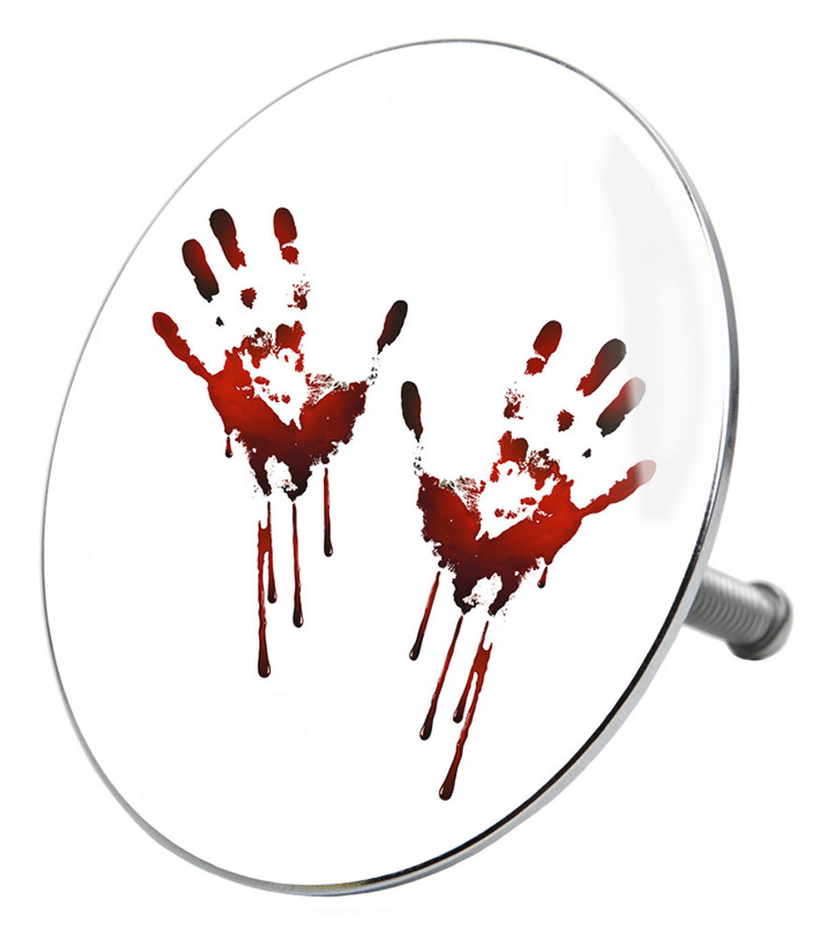 BADEWANNENSTÖPSEL Blood Hands - Weiß, Metall (8/10/10cm) - Sanilo