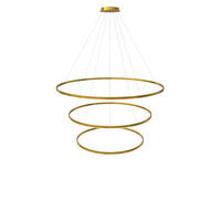 LED-HÄNGELAMPE 3er Ring Gold Ø 150 | 120 | 100cm - Goldfarben, Metall (1.3/150/3.3cm) - s.luce