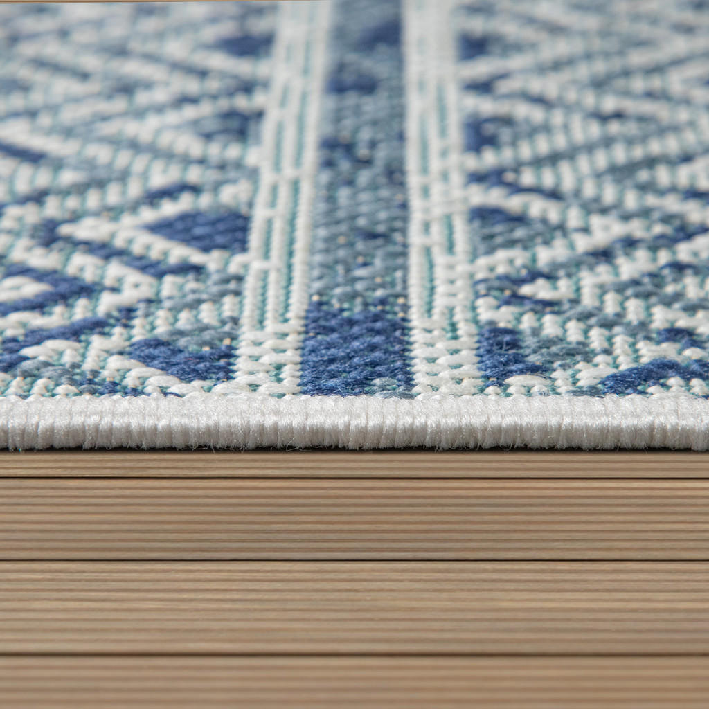 Thumbnail - Paco Home Outdoorteppich, Blau, Textil, Rechteckig, 120x170 cm, strapazierfähig, für Fußbodenheizung geeignet, Teppiche ...