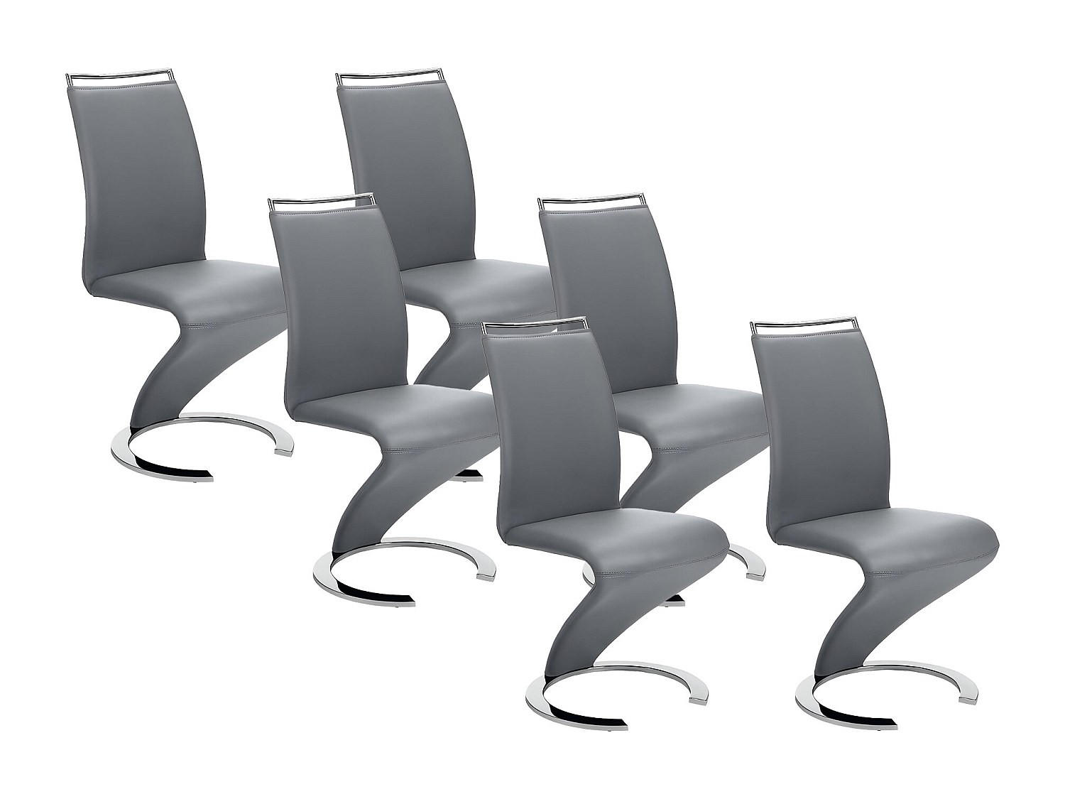 STUHL - 61cm x 49cm - Kunstleder - grau - TWIZY - Grau, Leder (61/100/49cm) - Vente-Unique