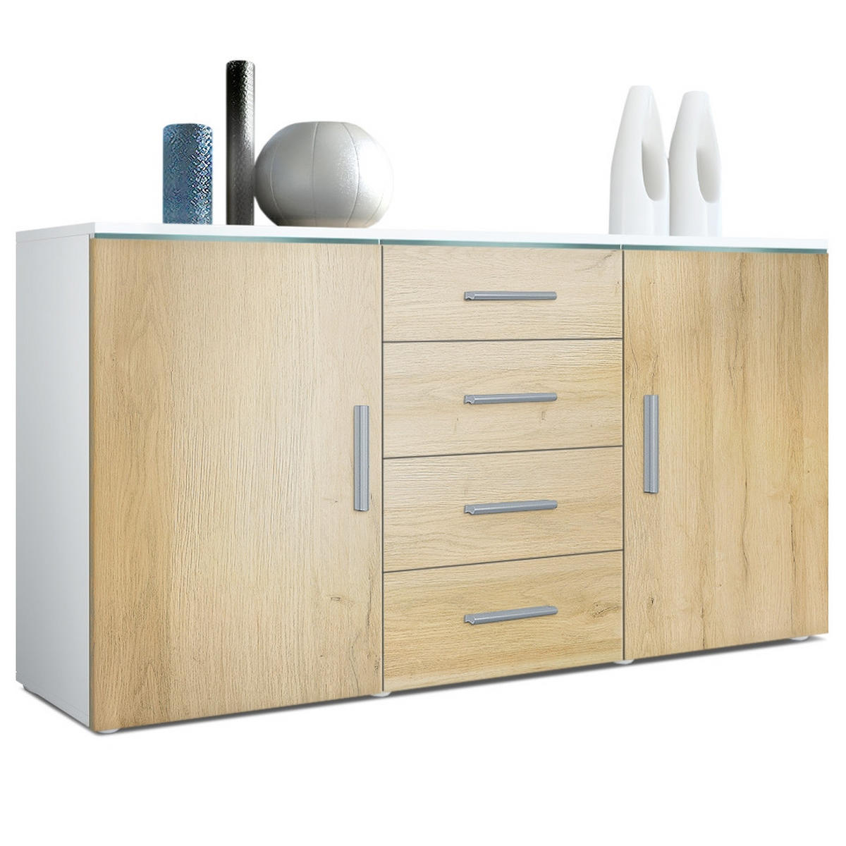 SIDEBOARD Verona Eiche Natur - Eichefarben, Holzwerkstoff (139/72/35cm) - Vladon
