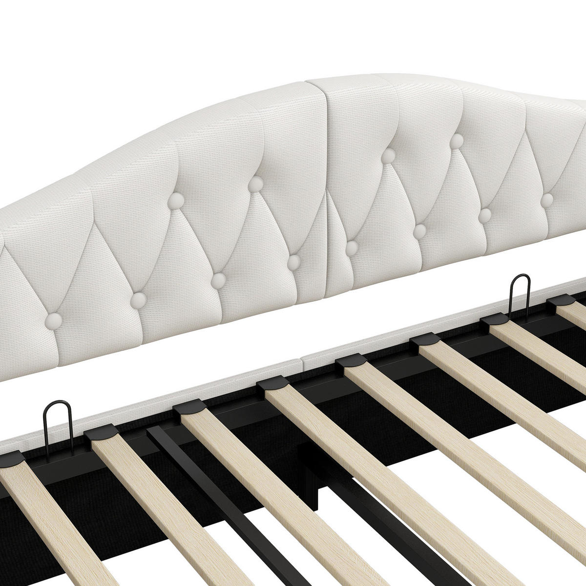 POLSTERBETT 140/200 cm Beige aus MDF mit LED und Stauraum - Beige, Holzwerkstoff (140/200cm) - OKMYHOME