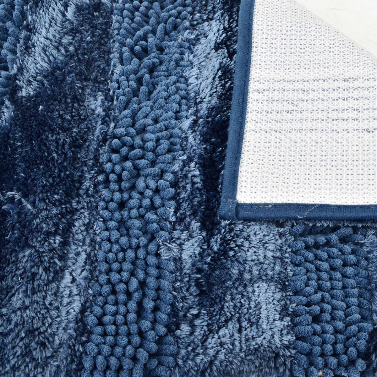 BADEMATTE Zac Blau 60/40/2 cm Textilien - Dunkelblau, Textil (40/60cm) - Mondex