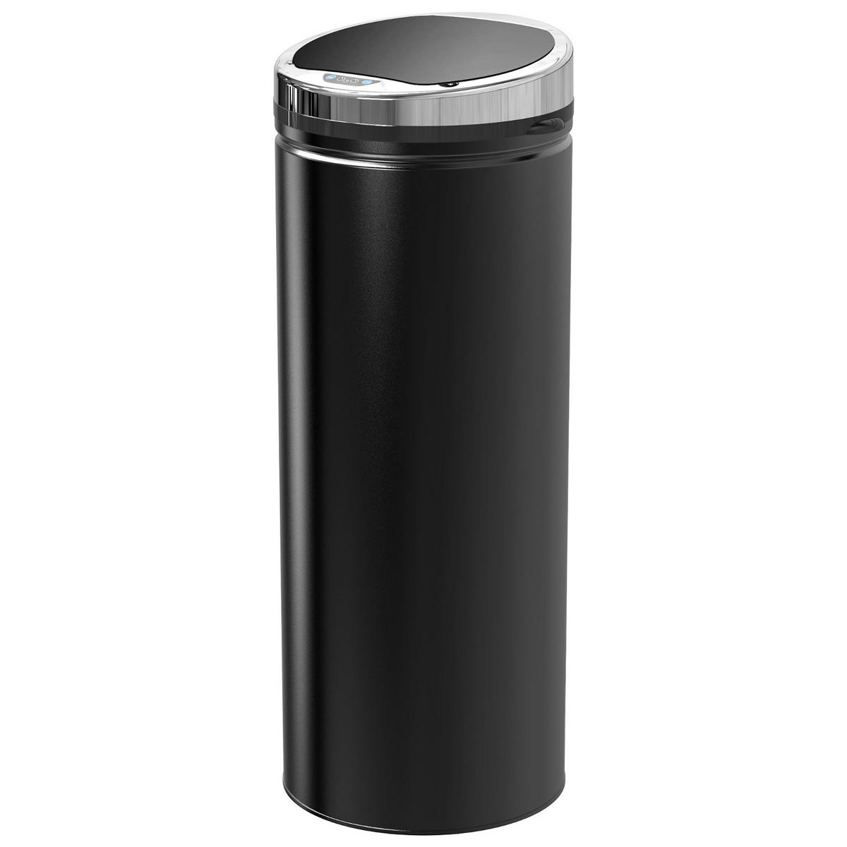MÜLLEIMER AUTOMATISCHER 30,5/30,5/81,5 cm Stahl Schwarz Infrarotsensor Küche - Schwarz, Metall (30.5/81.5/30.5cm) - Rolipo
