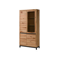 VITRINE Kernbuche 103x40x205 natur geölt VILLANDERS #101 - Braun, Holz (103/205/40cm) - Massivmoebel24