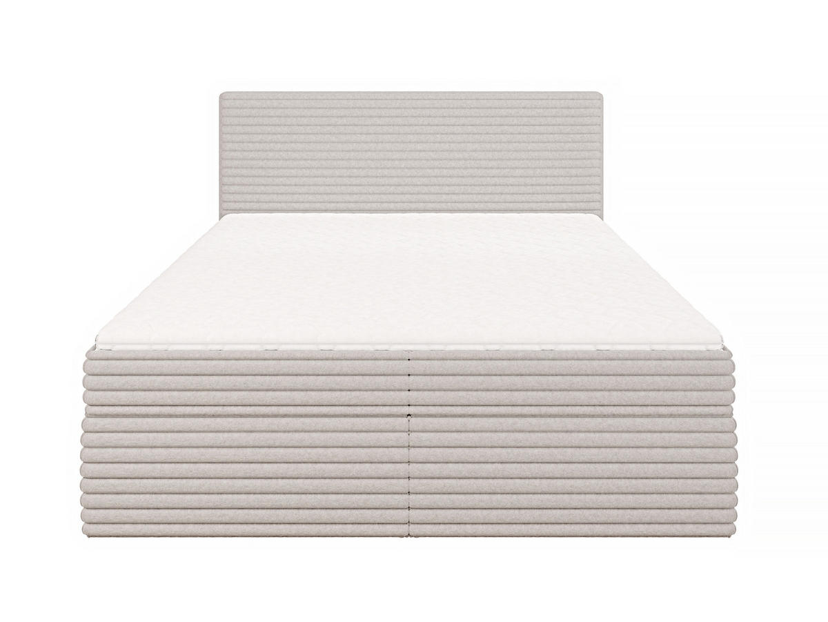 BOXBETT Roma 160/200 cm Hellgrau Plüschcord - Hellgrau/Schwarz, Holz/Kunststoff (160/200cm) - S-Style Möbel