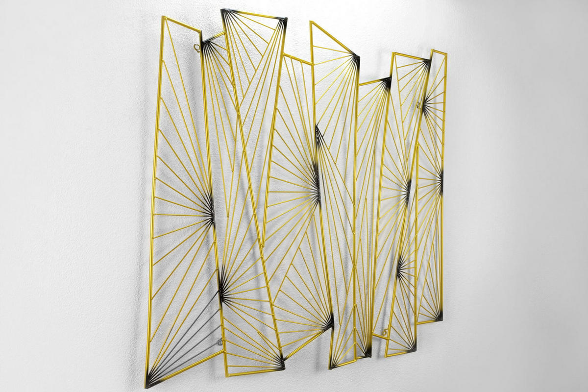 WANDDEKO Gold 100/100 cm - Goldfarben, Metall (6.75/100/3cm) - KUNSTLOFT