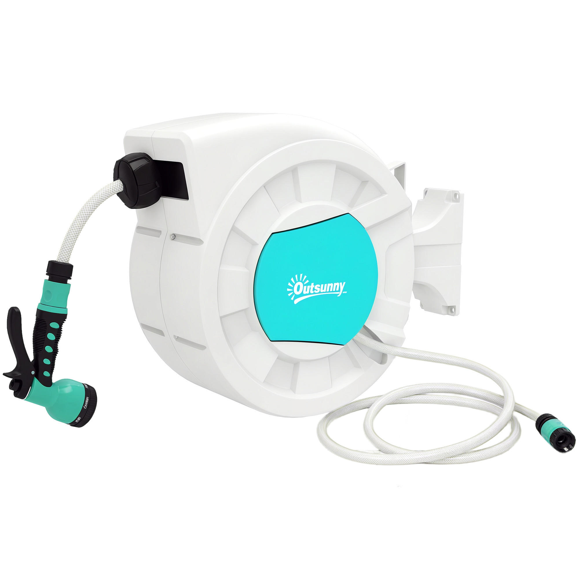 SCHLAUCHAUFROLLER DE-13783 automatisch mit 27 m Schlauch Hellgrau - Hellgrau, Kunststoff (20/42/55cm) - ComfortXL