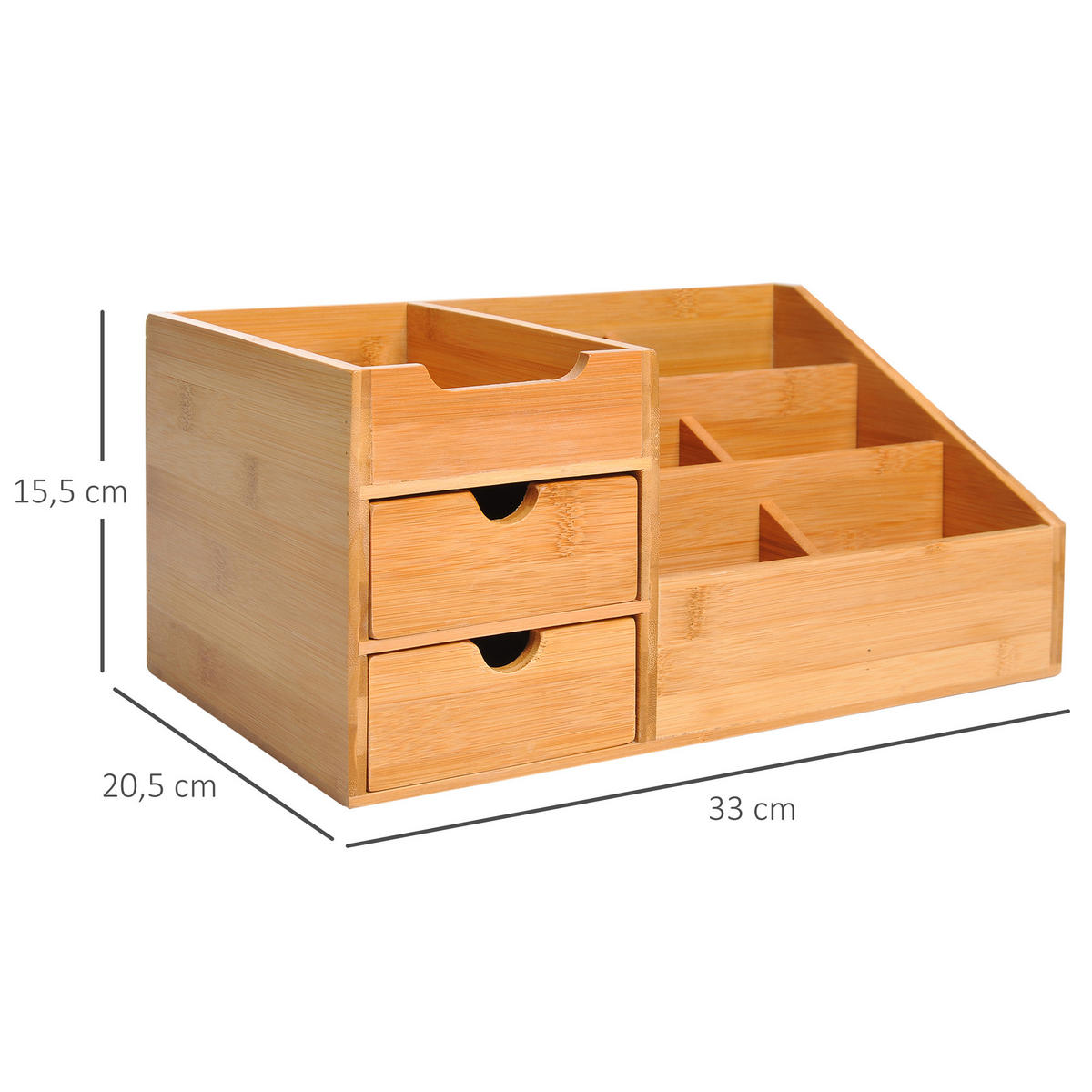 SCHREIBTISCHORGANISATOR DE-16662 Natur - Naturfarben, Holzwerkstoff (205/155/33cm) - ComfortXL