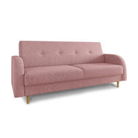 SCHLAFSOFA Kelso - Beige/Rosa, Holz/Textil (215/89/89cm)