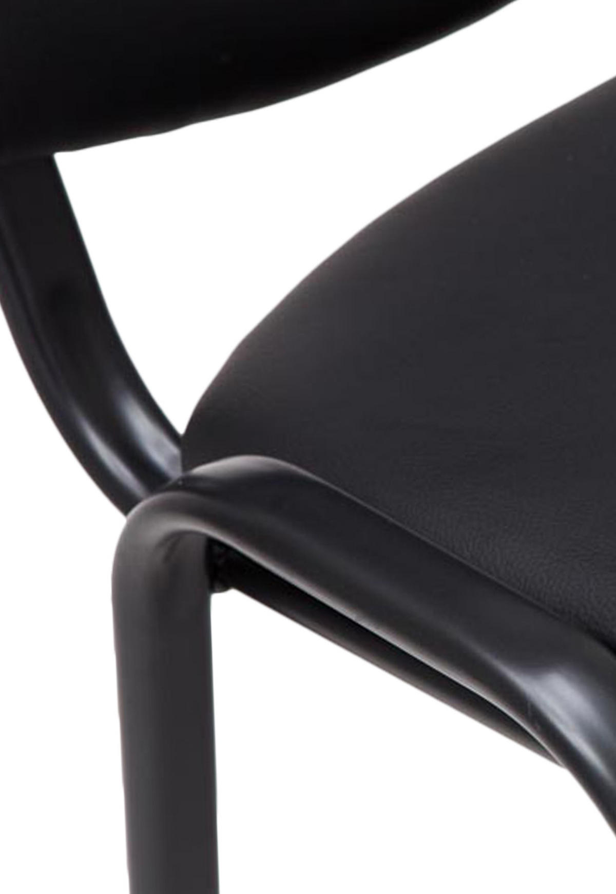 BESUCHERSTUHL Lederlook schwarz - Schwarz, Textil/Metall (53/83/53cm) - CLP