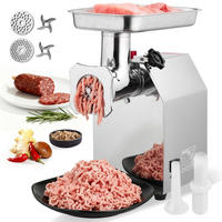 FLEISCHWOLF Gewerblicher Elektrischer, 1100W KUPFERMOTOR, Edelstahl - Silberfarben, Metall (31.01/50.01/46.02cm) - Rolipo