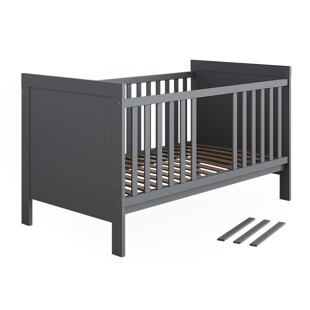 BABYBETT Ajaton Grau 144.4 x 83 cm - Grau, Holzwerkstoff (70/140cm) - VitaliSpa