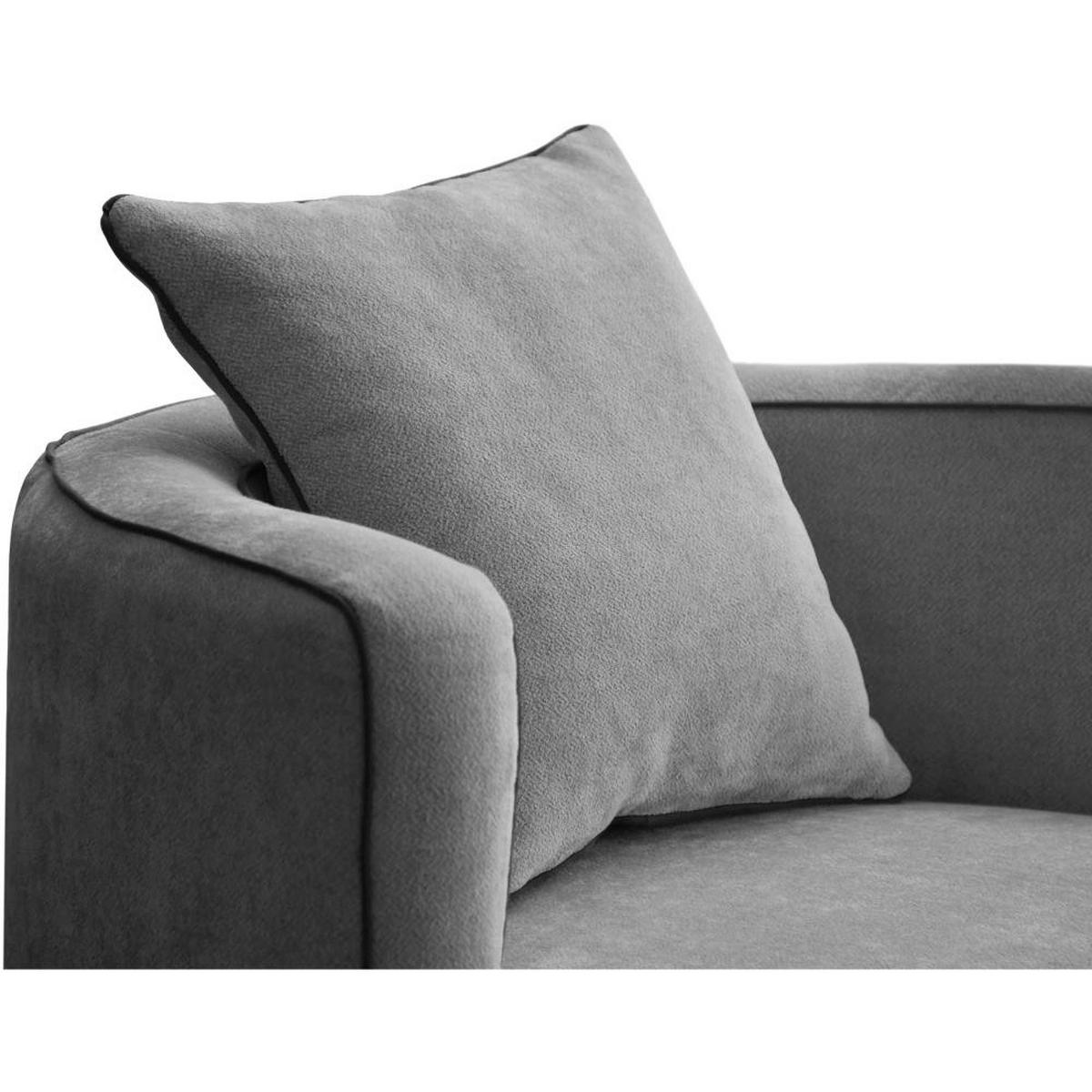 DREHSESSEL Dolce grau velour - Schwarz/Grau, Textil (90/83/90cm) - Beautysofa