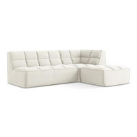 ECKSOFA Beidseitig Samt Stoff Beige - Beige/Creme, Kunststoff/Textil (258/178cm) - Makamii