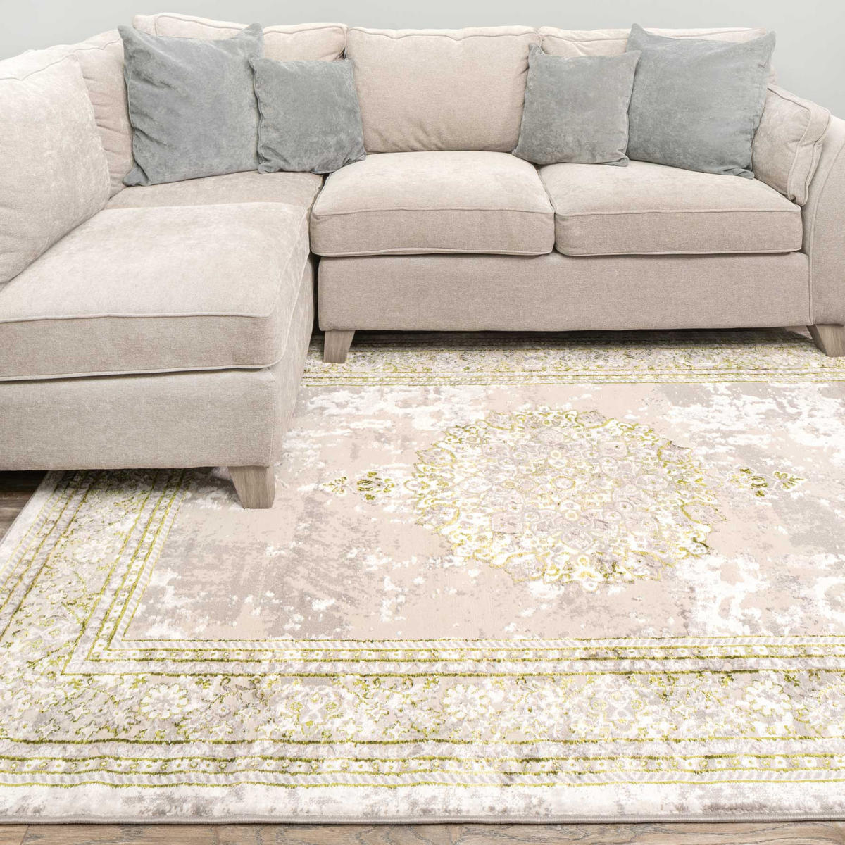 WEBTEPPICH Victoria Olivgrün - Olivgrün, Textil (120/170cm) - Kukoon Rugs