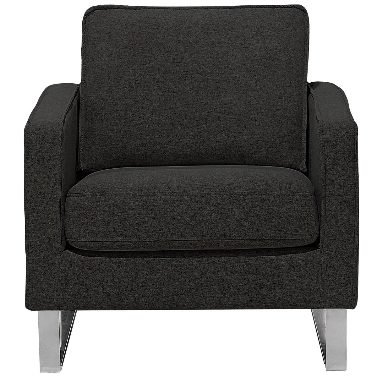 SESSEL Polsterbezug Grau Vind - Grau, Textil/Metall (76/82/82cm) - Beliani