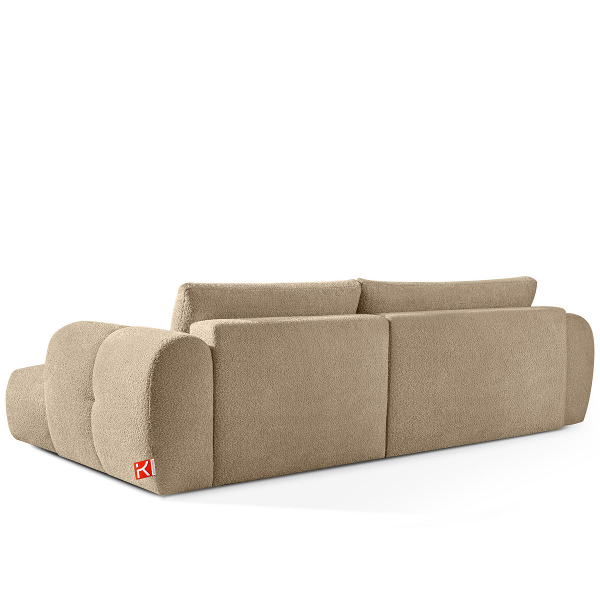 ECKSOFA RECHTS LIRA, Beige, Bouclé - Beige, Holz/Holzwerkstoff (295/112cm) - KONSIMO®