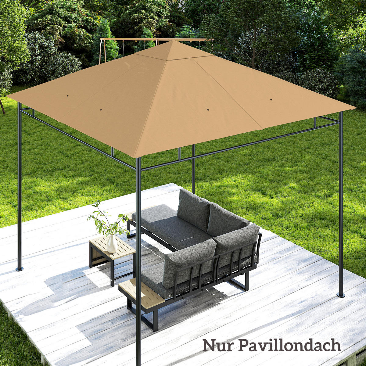 ERSATZDACH für Gartenpavillon DE-06036 298/295 cm Beige - Beige, Textil (295/298cm) - ComfortXL