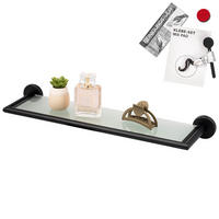 GLASABLAGE PIAZZA BLACK mit Kleber, Glas und Edelstahl, schwarz - Schwarz, Metall (54/6/14cm) - bremermann