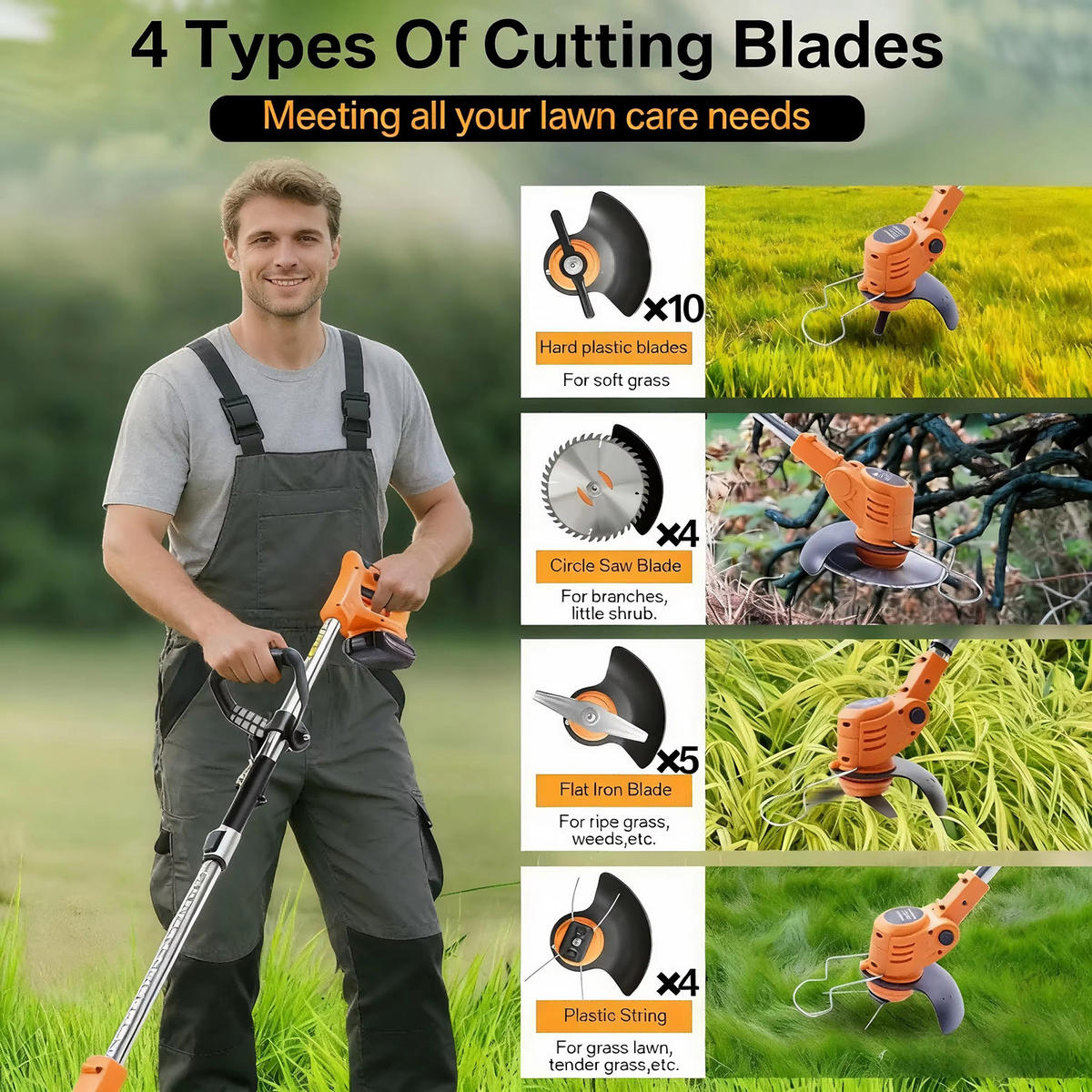 RASENTRIMMER 21V Akku - Orange, Metall (15/127cm) - CLTYQ