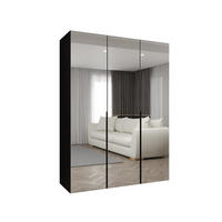 DREHTÜRENSCHRANK 202/150/52 3-türig - Schwarz, Holz (150/202/52cm) - Abiks Möbel
