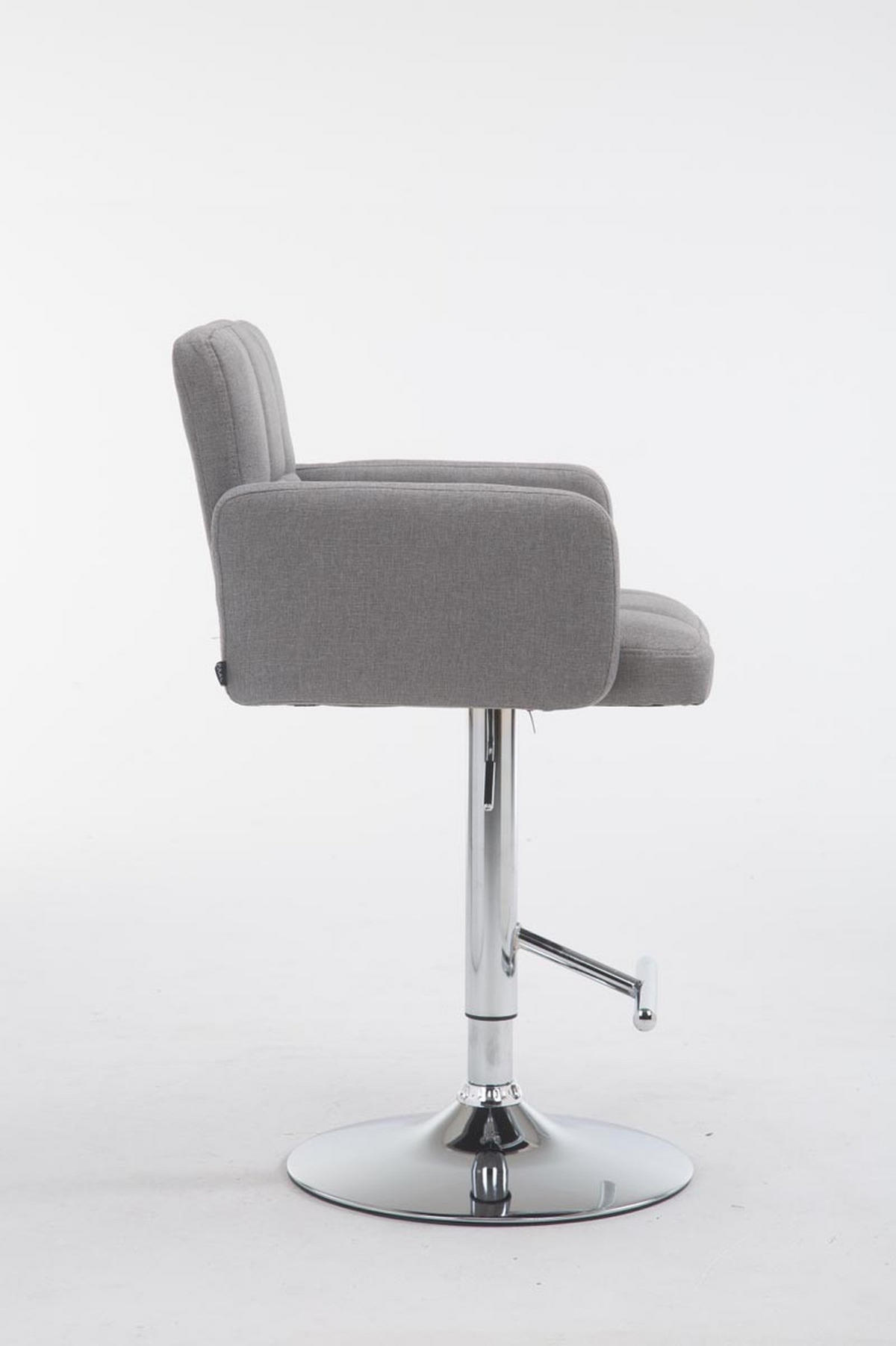 BARHOCKER Lausanne, Gestell Metall in Chromoptik, Stoff Grau - Chromfarben/Grau, Textil/Metall (60/100/56cm) - TPFLiving