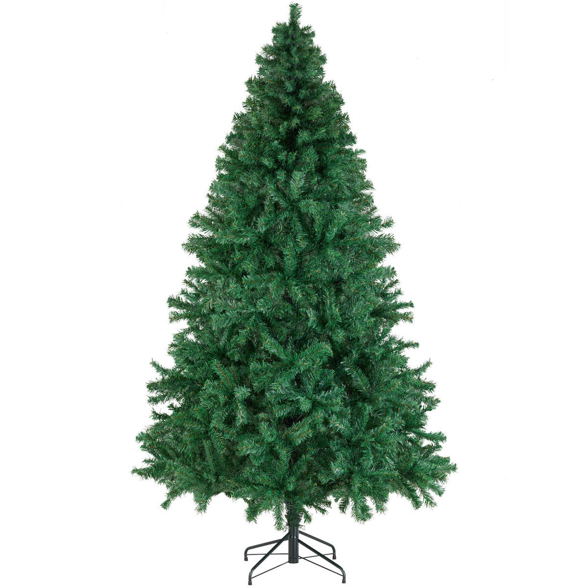 WEIHNACHTSBAUM Dasher,pulverbeschichteter Metallständer mit Kunststoffkappen ,grün - Grün, Kunststoff (210cm) - tectake