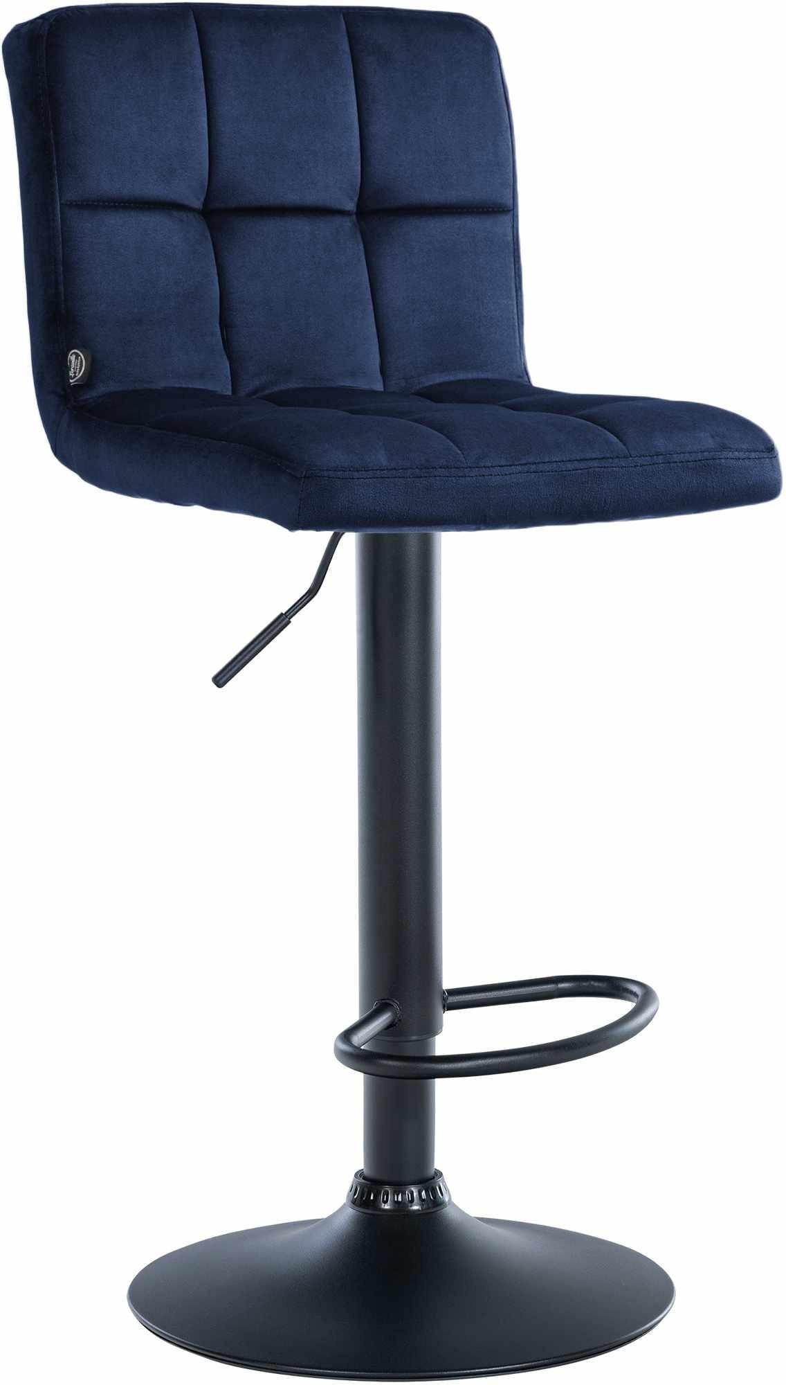 BARHOCKER Peru Samt 46x47x94 cm blau - Blau, Textil (46/94/47cm) - furnicato