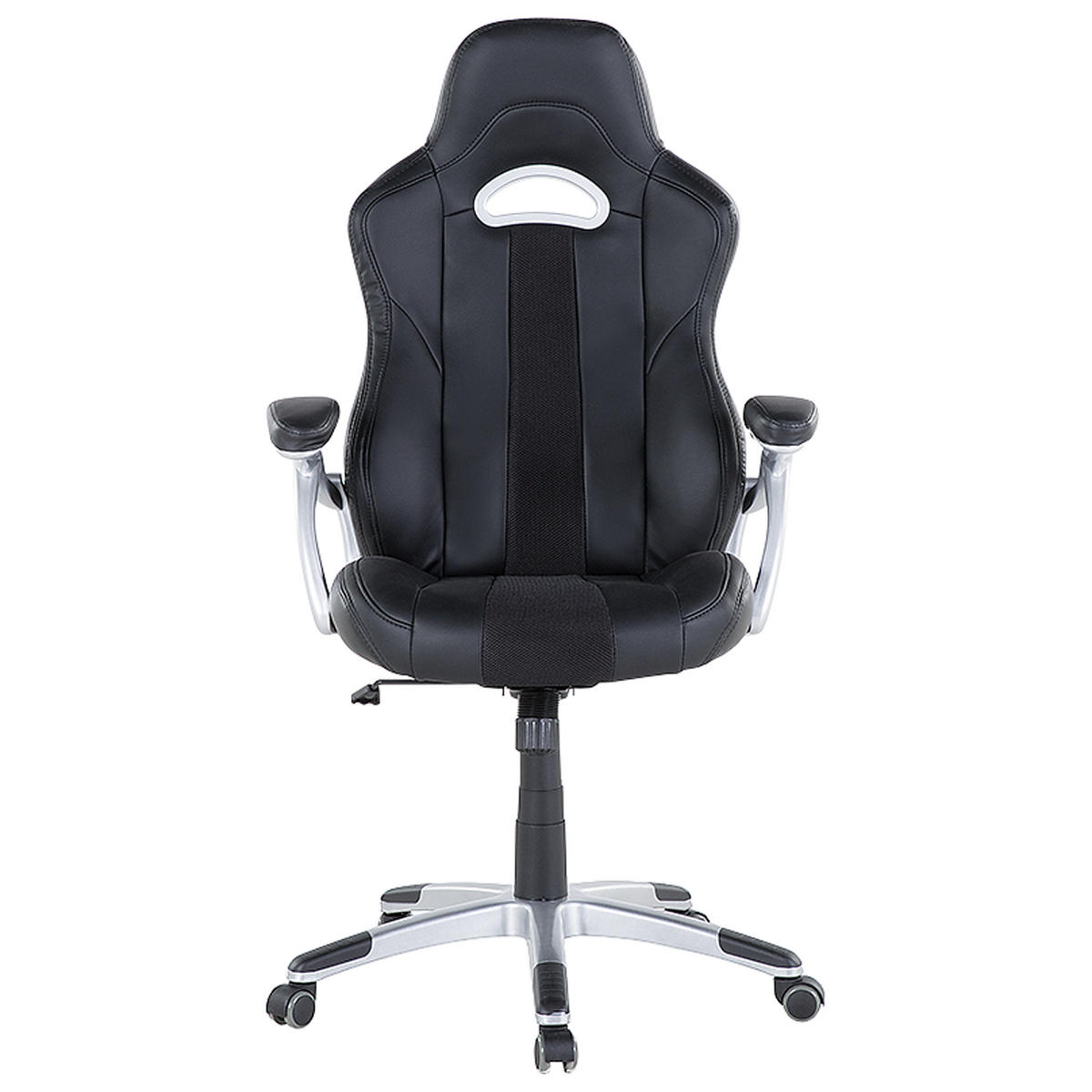 BÜROSTUHL Kunstleder Schwarz Adventure - Schwarz, Kunststoff/Textil (68/120/68cm) - Beliani