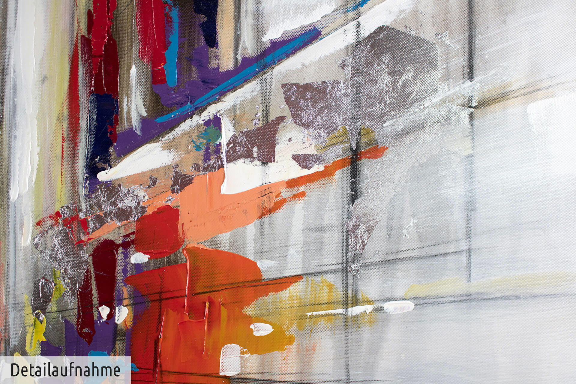 ÖLGEMÄLDE 80/80 cm - Silberfarben, Holz/Textil (1.6/80cm) - KUNSTLOFT