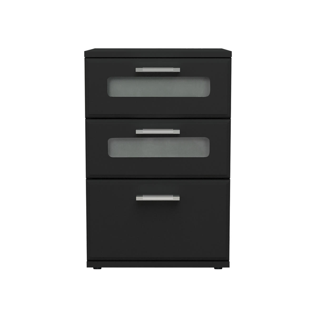 NACHTTISCH rechteckig Schwarz 40/60/38 cm - Schwarz, Holzwerkstoff (38/48/40cm) - ML-DESIGN