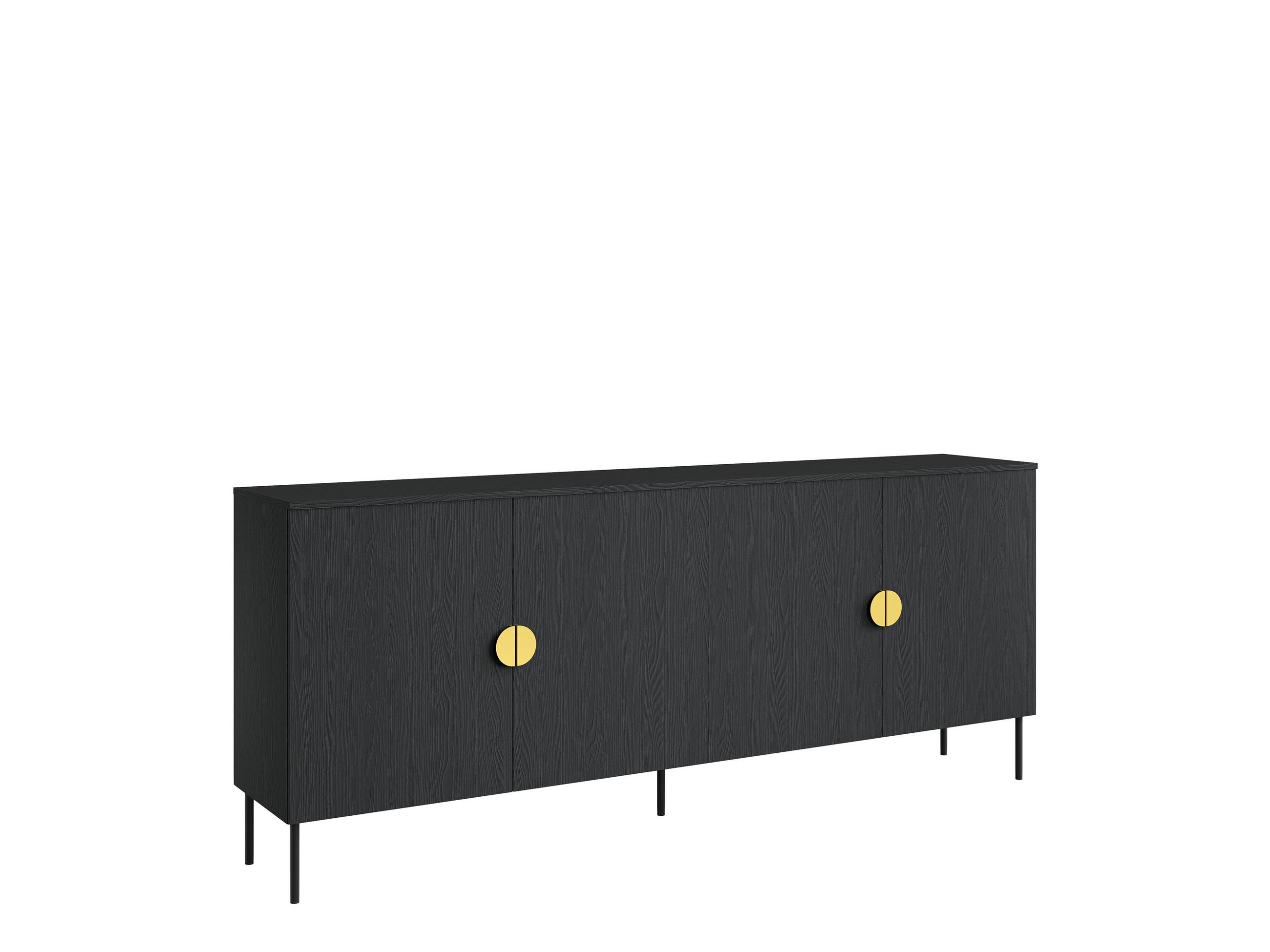 KOMMODE Graphitschwarz 213/87,6/40 - Schwarz, Holzwerkstoff (213/88/40cm) - RAUMHIRSCH FURNITURE